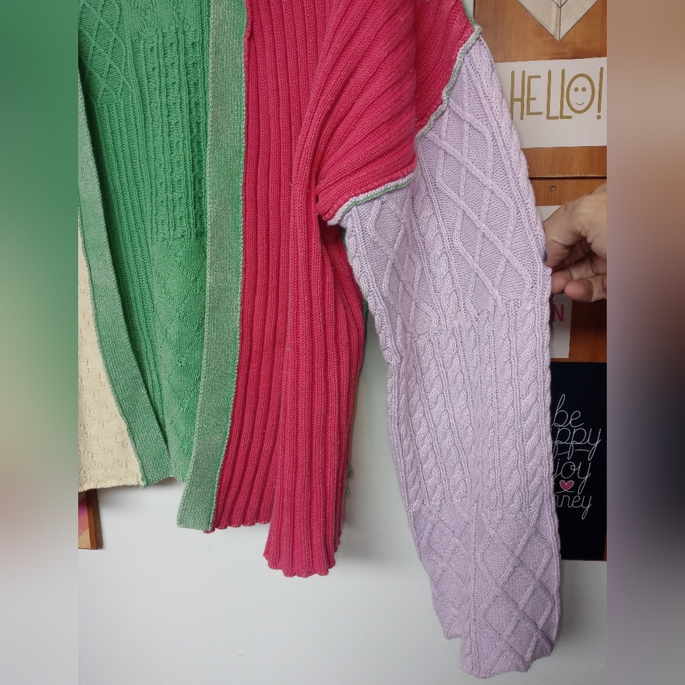 Nwot Pol Oversized Medium Color Block Open Front … - image 3